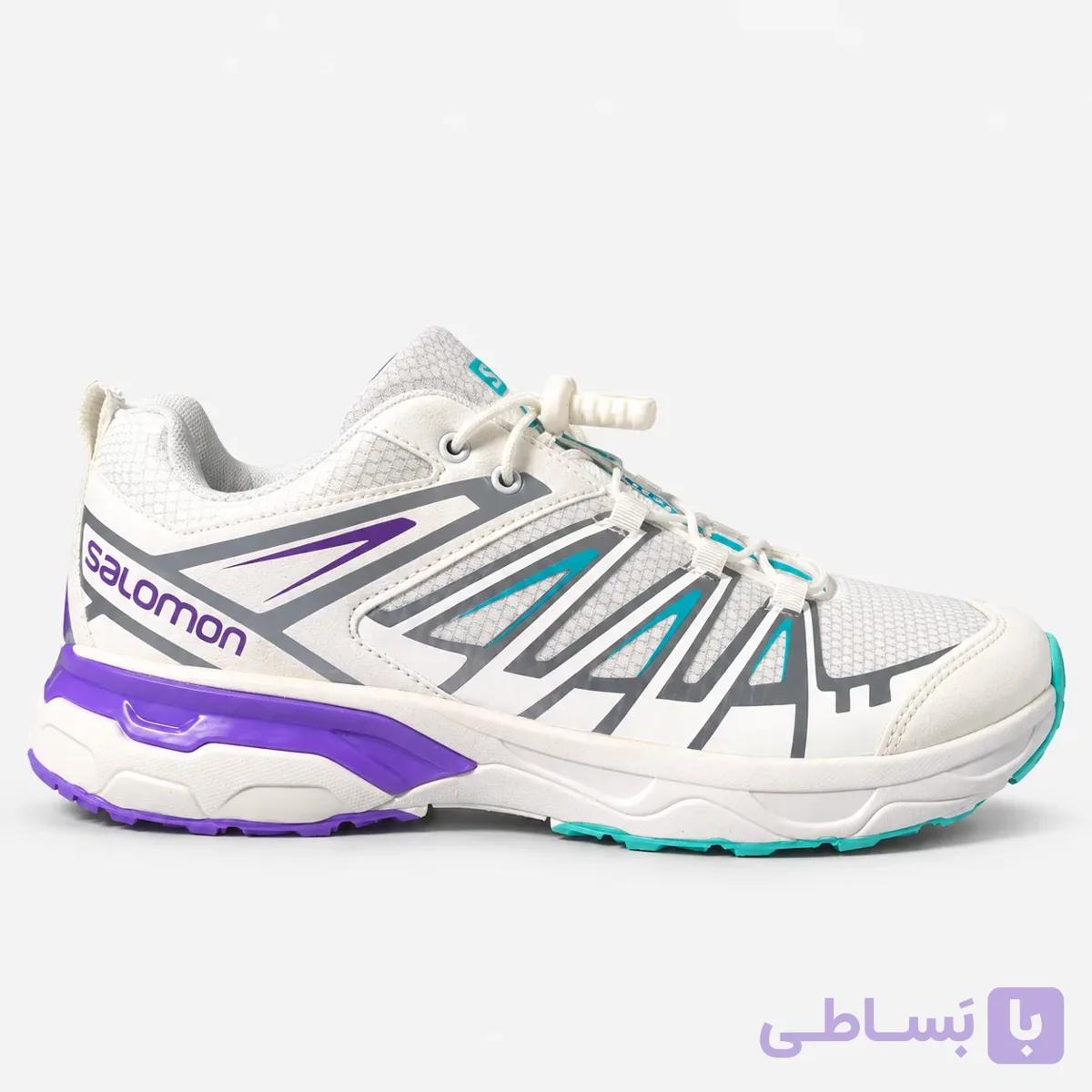 کتونی رانینگ سالامون بندی / رنگ سفید بنفش — تصویر 1