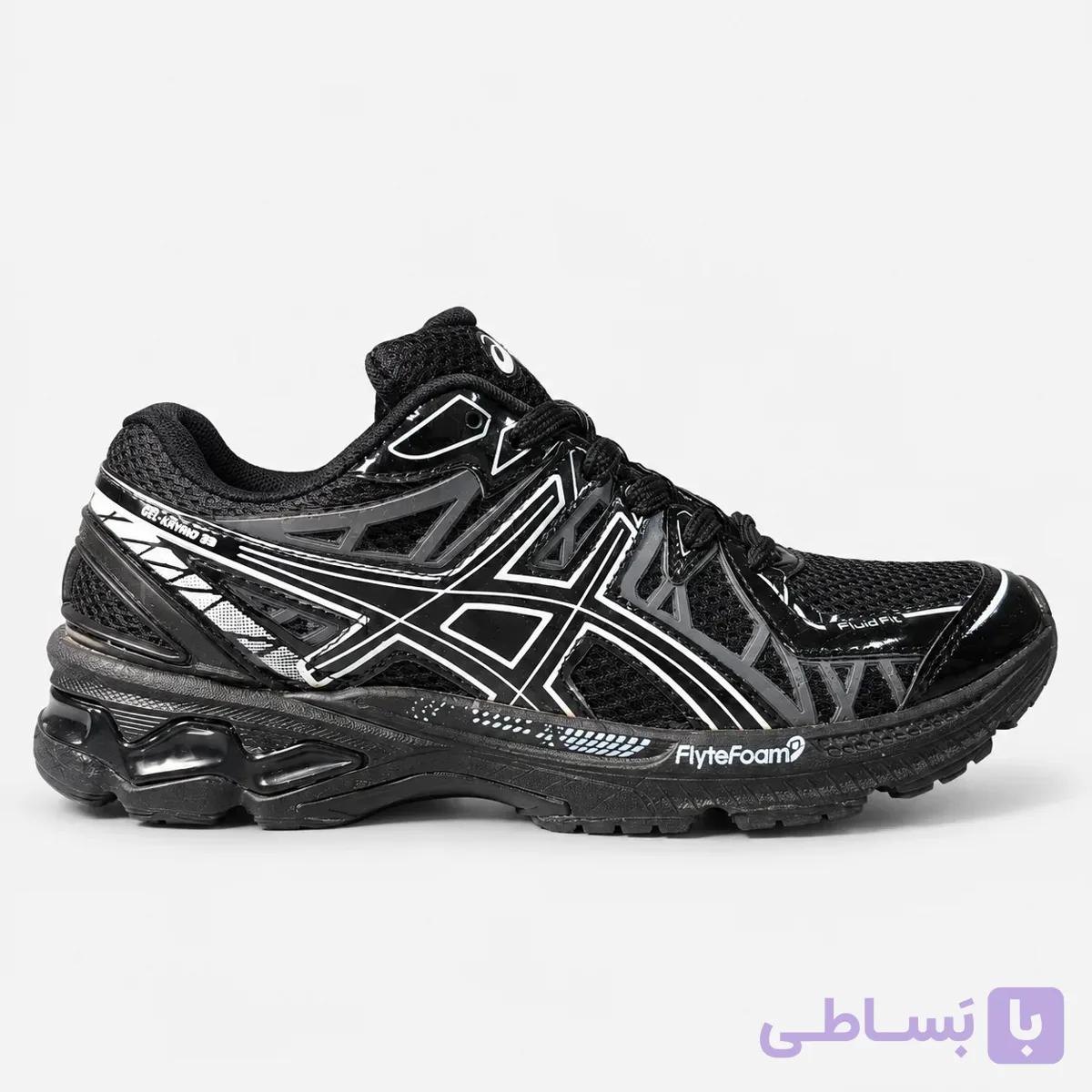 کتونی رانینگ اسیکس/ رنگ مشکی سفید — تصویر 1
