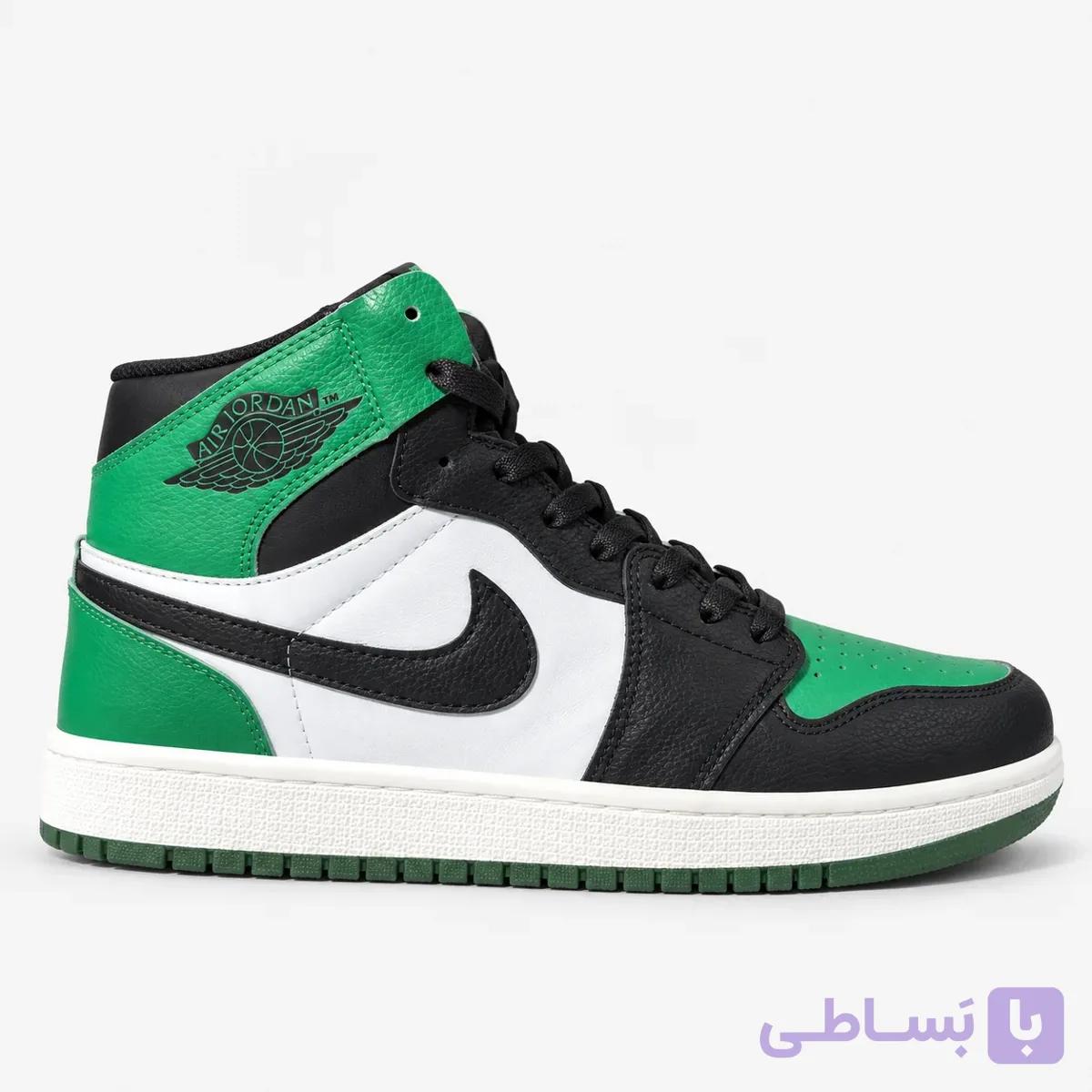 کتونی نایک جردن وان ساقدار / رنگ سبز سفید مشکی / کد 2561 — تصویر 1
