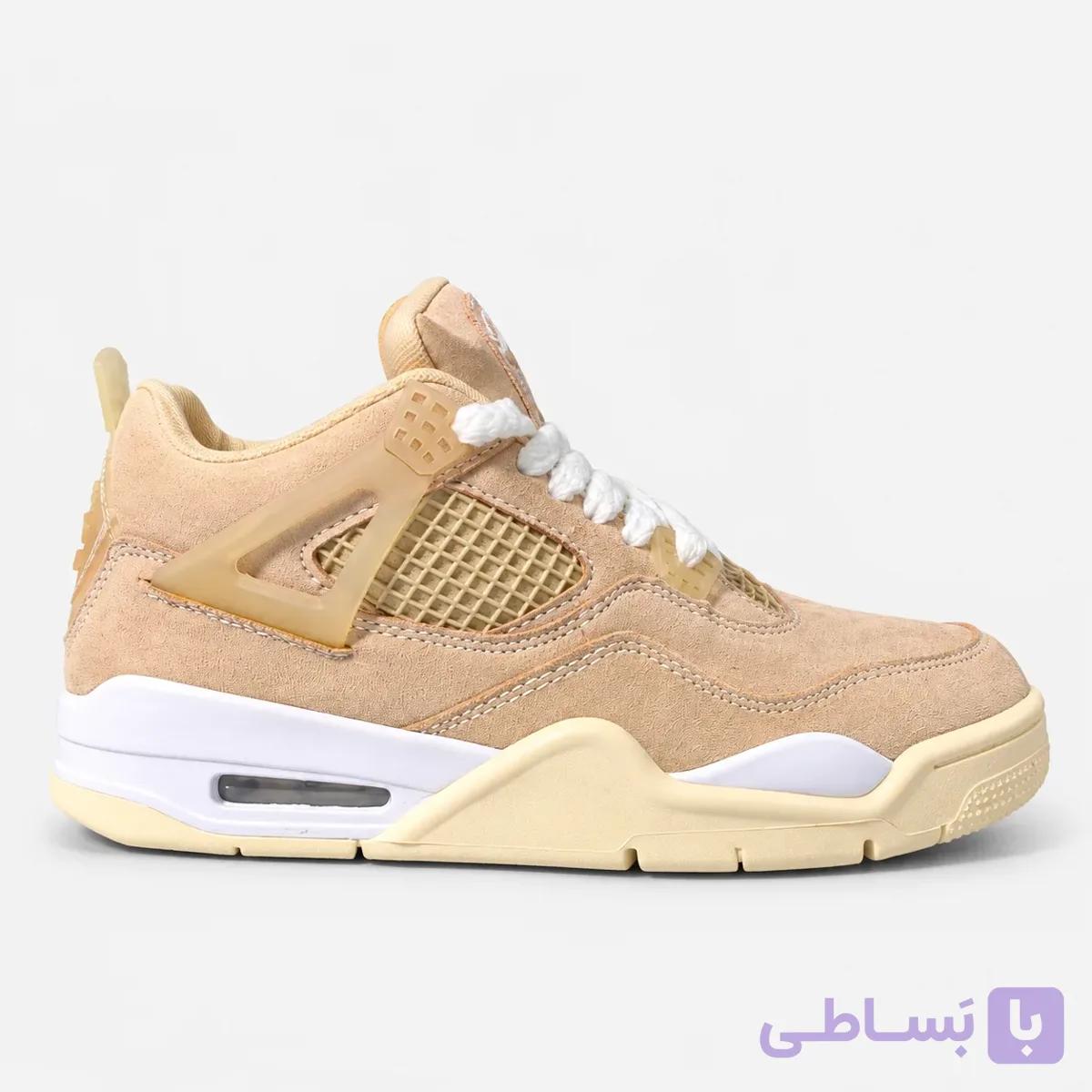 کتونی نایک جردن فور / رنگ کرم / کد 405 — تصویر 1