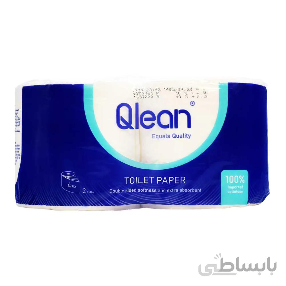 دستمال توالت 4 لایه کیولین QLEAN بسته 2 عددی