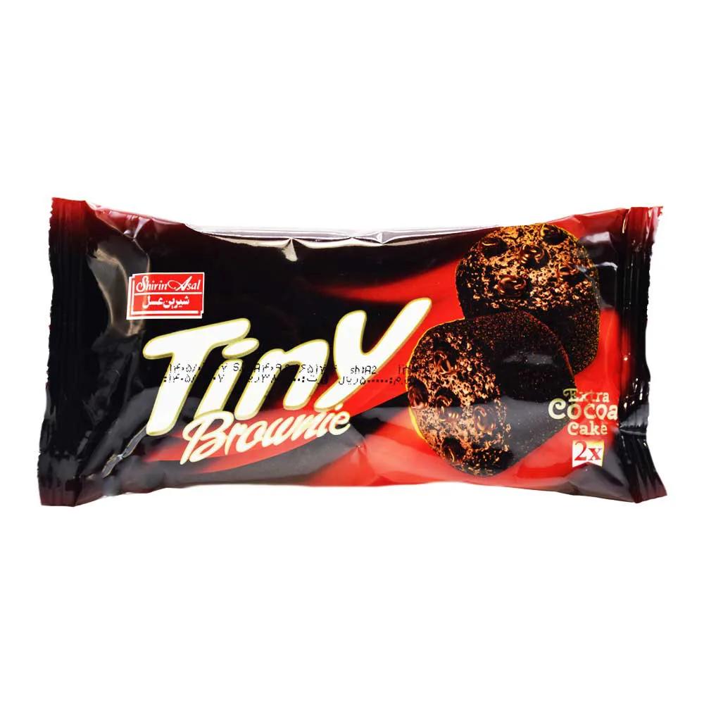 کیک براونی دو قلو تاینی TINY با مغز کارامل شکلات وزن 60 گرم