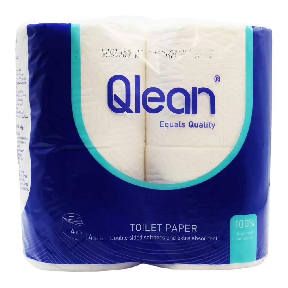 دستمال توالت 4 لایه کیولین QLEAN بسته 4 عددی