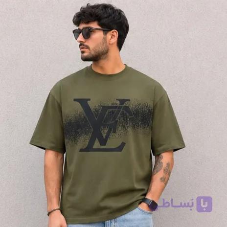 تیشرت مردانه باکسی پنبه چاپ با کیفیت LV