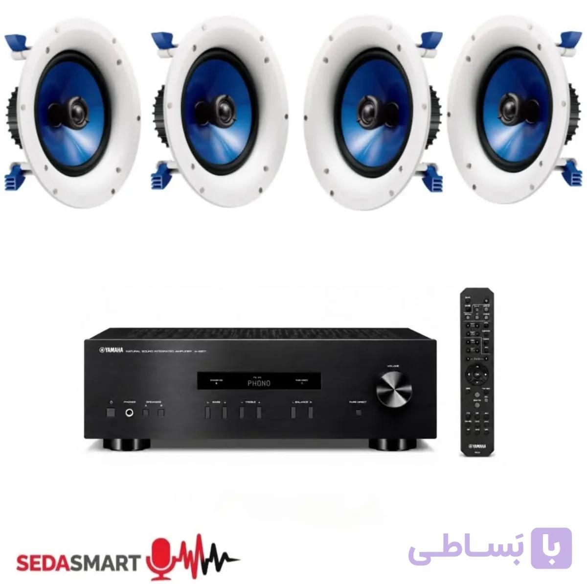 اسپیکر سقفی Yamaha NS-IC800 اورجینال 4 عدد با آمپلی فایر استریو Yamaha A-S201