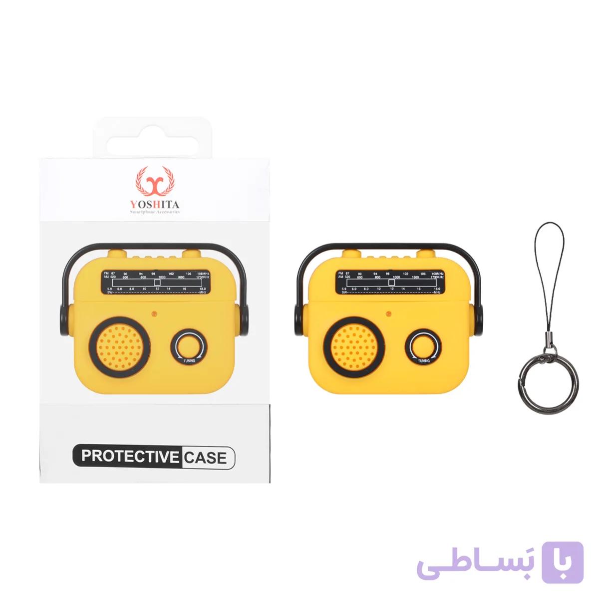 کیس ایرپاد Yoshita طرح واکمن Apple Airpods 4 – زرد (پک دار)