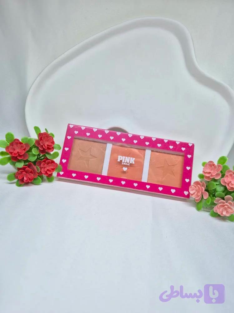 پلت سایه سه تایی رژ گونه pink smile
