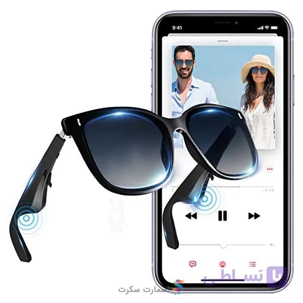هدست بلوتوثی طرح عینک دودی Smart Glasses مدل SGM2306II — تصویر 1
