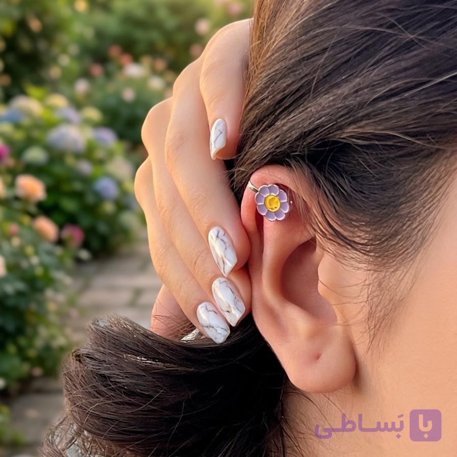 گیره گوش طرح گل — تصویر 1