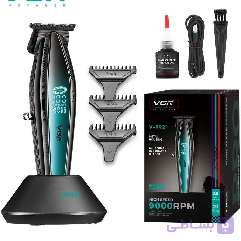 ماشین اصلاح وی جی آر مدل V-992 با تیغه سرامیک و ضد آب — تصویر 1