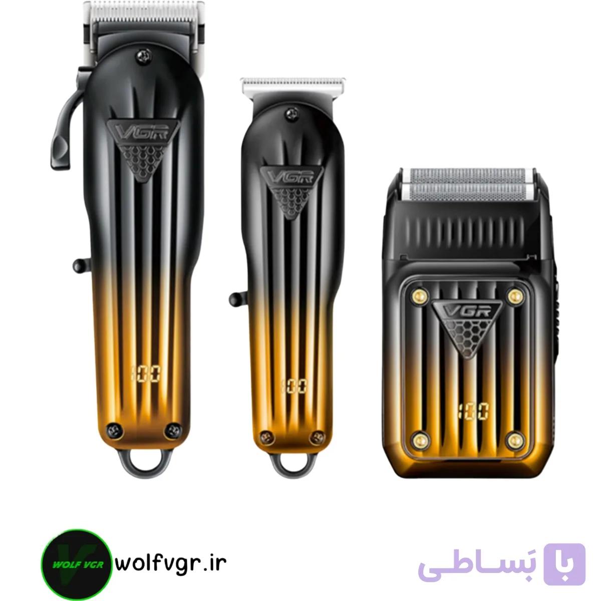ست ماشین اصلاح وی جی آر مدل VGR V-644 با تکنولوژی برش مستقیم و استیل ضد زنگ — تصویر 1