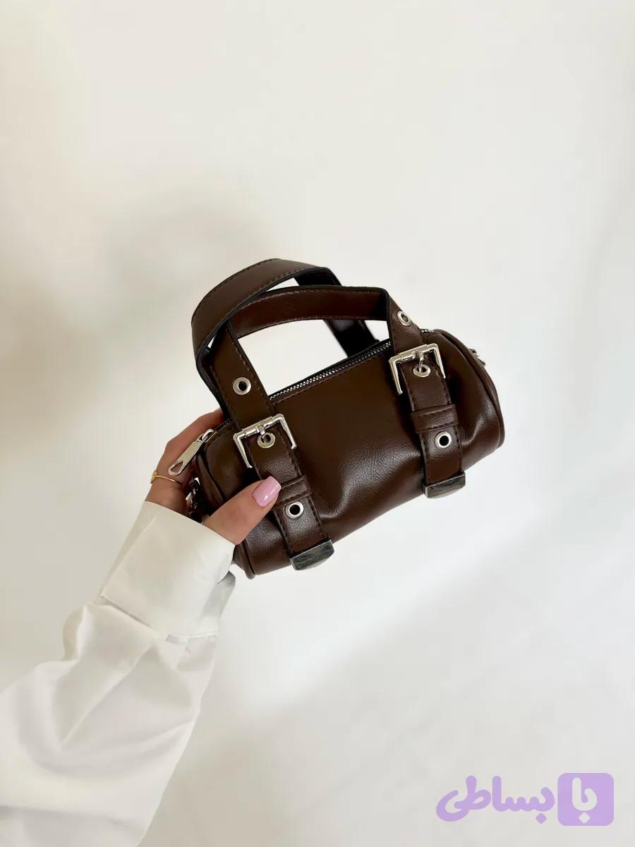 کیف مینی بگ دخترانه جنس چرم صابونی گندم