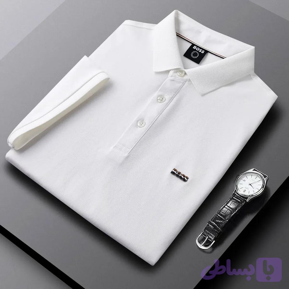 تیشرت یقه دار برندBoss وارداتی