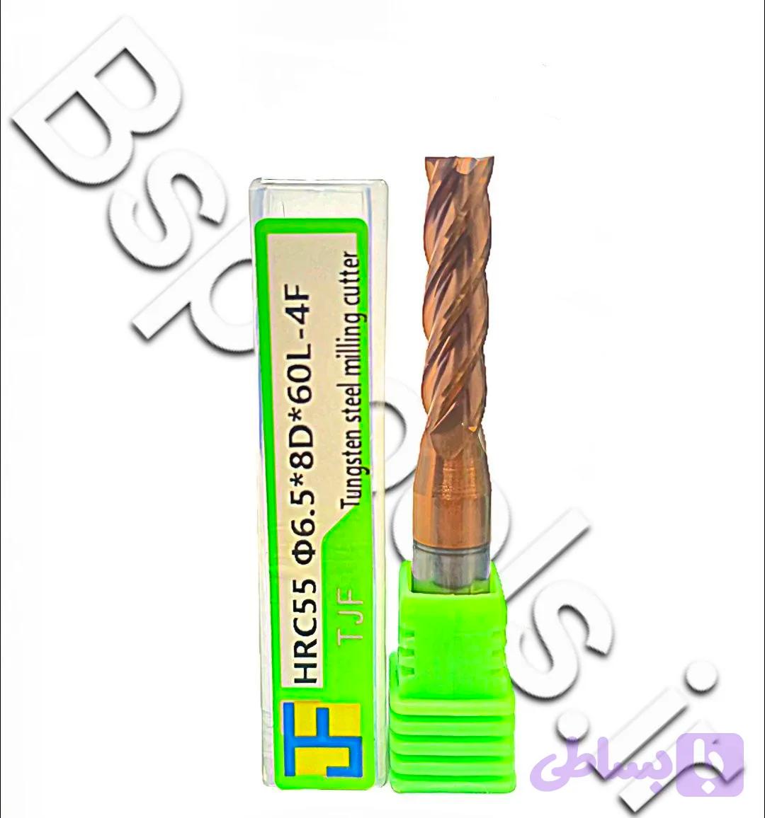 فرز انگشتی کارباید سرتخت HRC55 D6.5*8D*60L-4F TJF