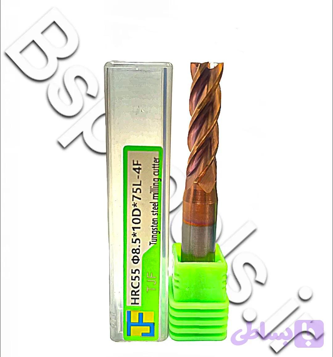 فرز انگشتی کارباید سرتخت HRC55 D8.5*10D*75L-4F TJF