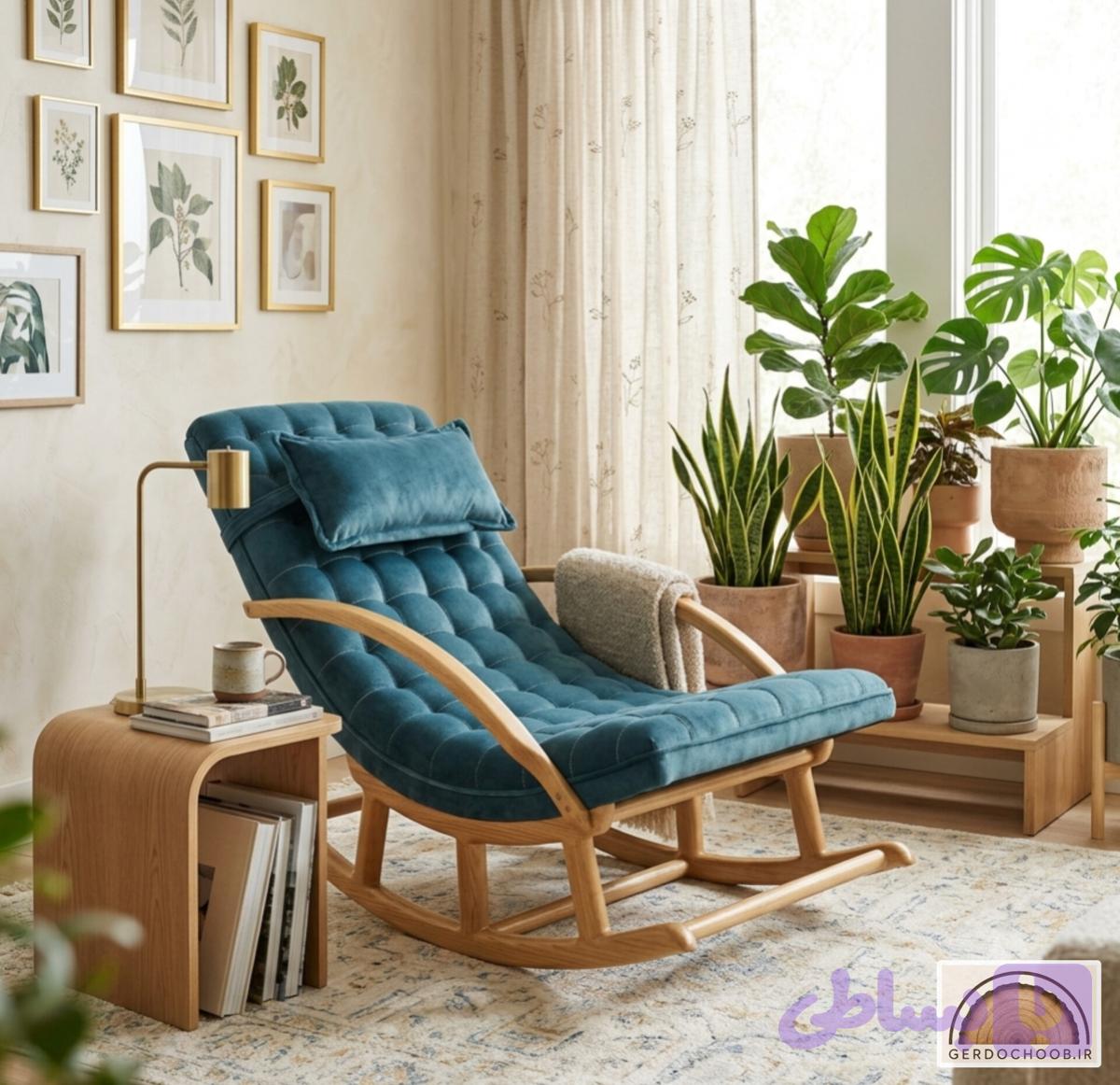 صندلی راک ریلکسی چوب راش گرجستان | گردو چوب