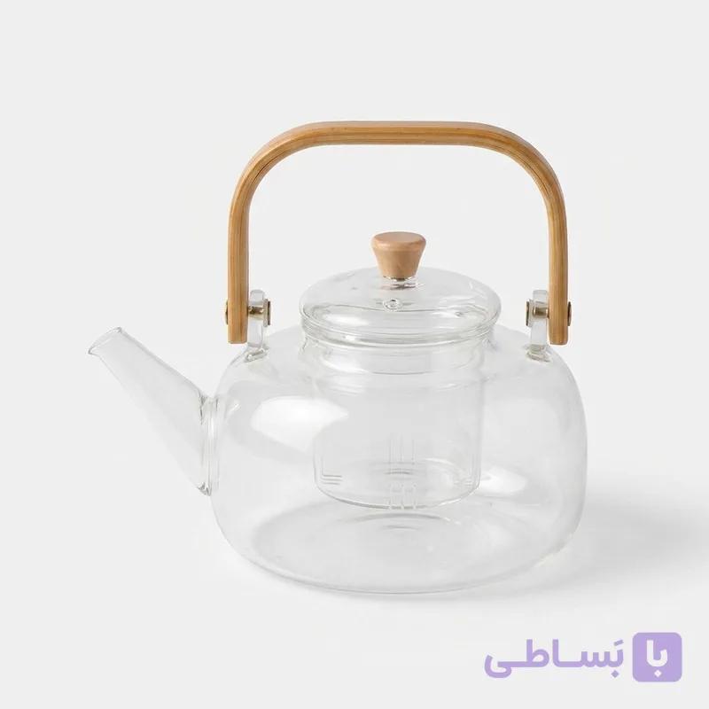قوری پیرکس مدل دسته بامبو 1 لیتری — تصویر 1