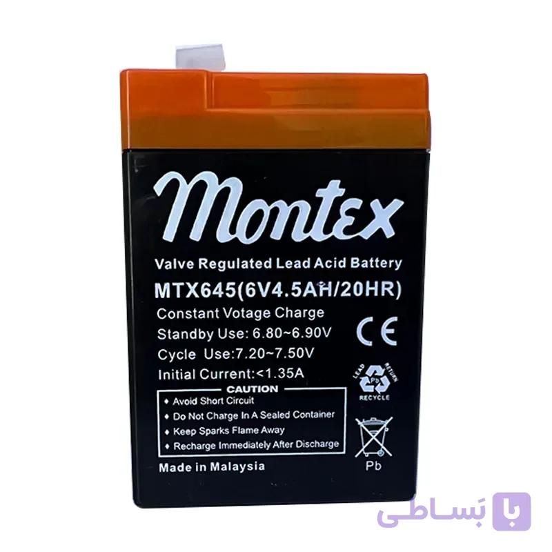باتری سیلد اسید 6 ولت 4.5 آمپر مونتکس (6v-4.5A montex)