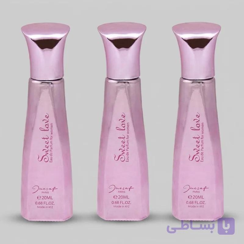 عطر جیبی زنانه ژک ساف مدل Sweet Love حجم 20 میلی لیتر مجموعه 3 عددی