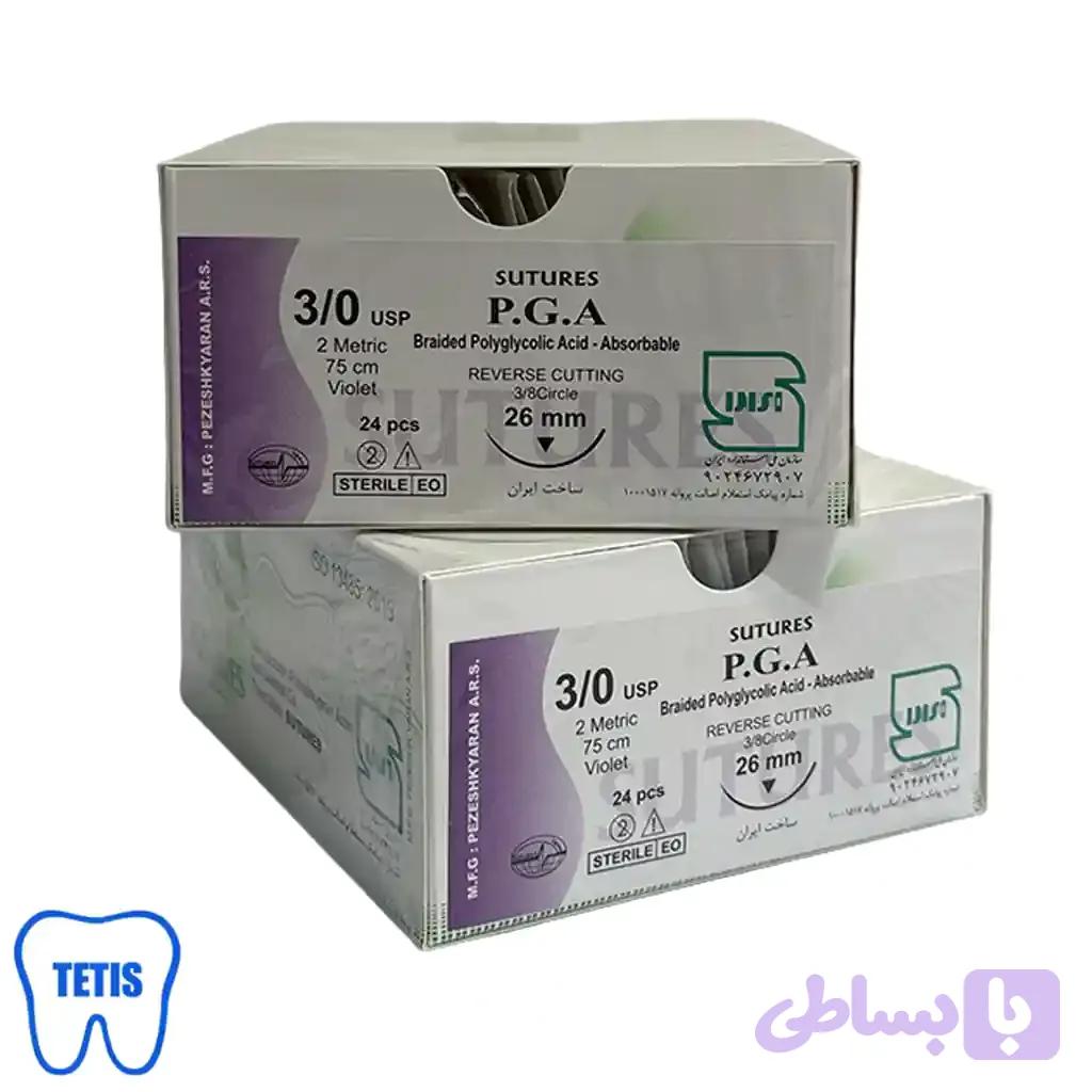نخ بخیه سیلک سوچرز 3/0 با سوزن 26 — تصویر 1