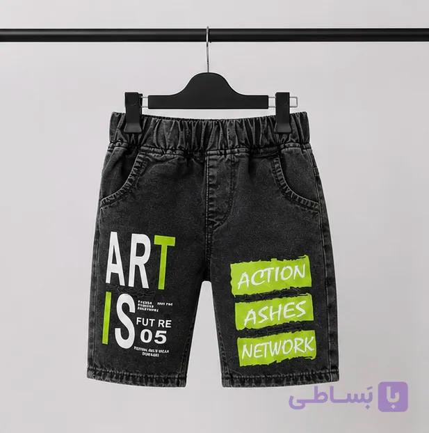شلوارک جین مشکی زاپ دار کد۱۰۴۹