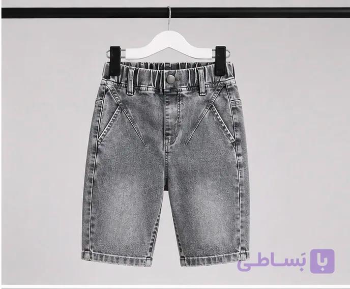 شلوارک جین طوسی روشن وارداتی تمام کش کد۱۰۴۶
