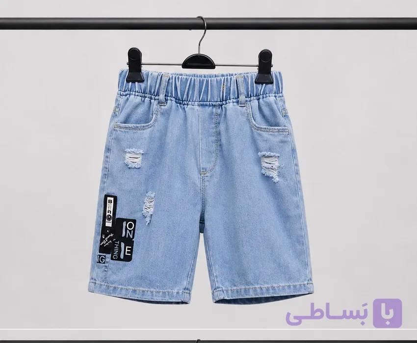 شلوارک جین روشن زاپ دار برند tip top کد۱۰۵۲