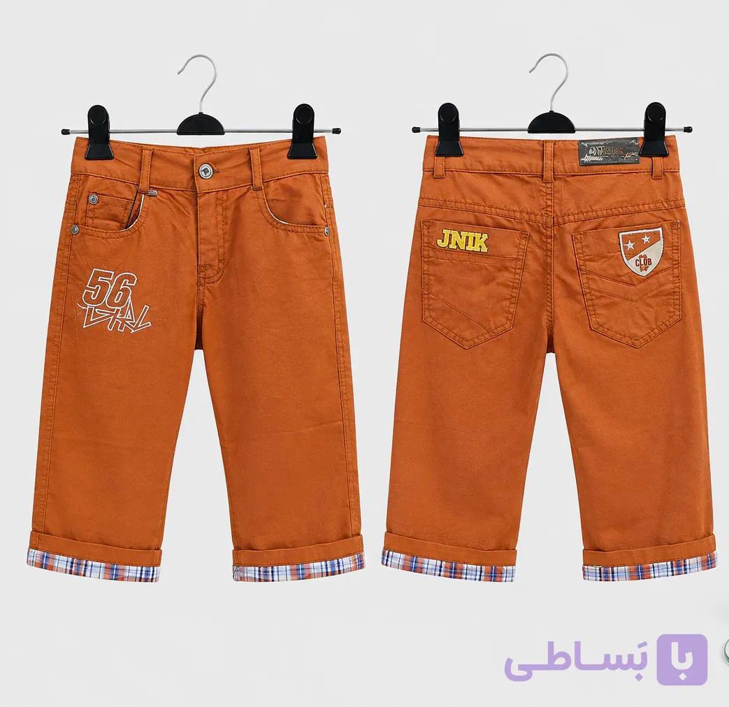 شلوارک پارچه ای نارنجی طرح 56 کد۱۰۳۸