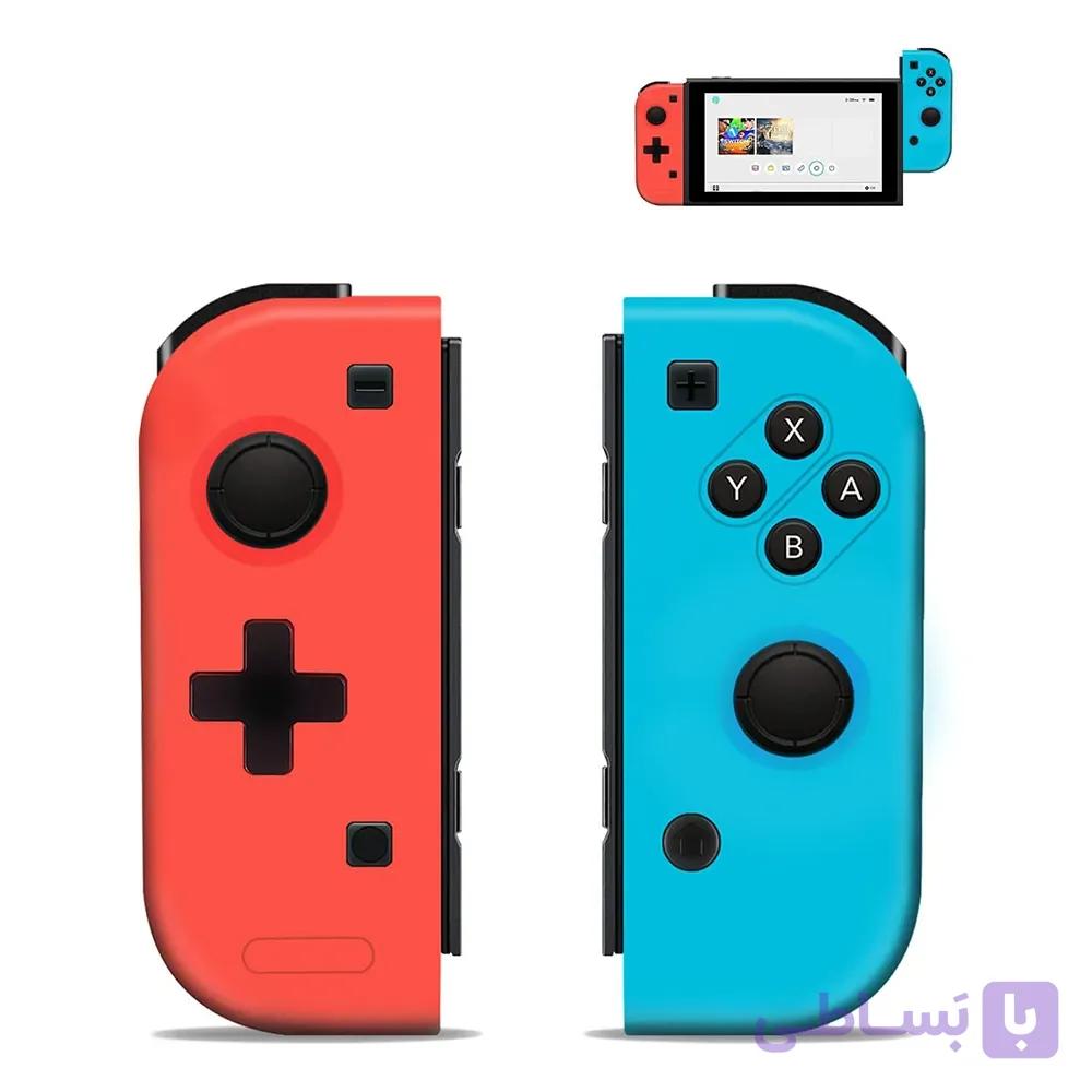 دسته بازی بی‌سیم AIMOS جایگزین Nintendo Switch مدل Joy-Con قرمز و آبی برند AIMOS مدل 8578S — تصویر 1