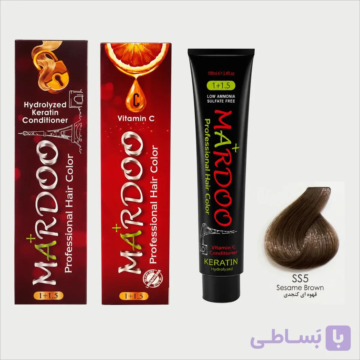 رنگ مو ماردو(mardoo) شماره SS5 رنگ قهوه ای کنجدی | فروشگاه آرایشی و بهداشتی رخ استور