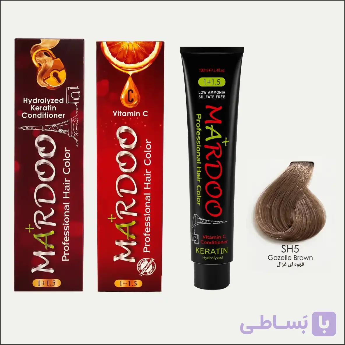 رنگ مو ماردو(mardoo) شماره SH5 رنگ قهوه ای غزال | فروشگاه آرایشی و بهداشتی رخ استور
