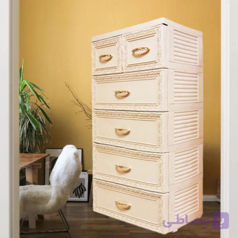 فایل پلاستیکی 6کشو طرح منبت ( عرض 60 عمق 40 ارتفاع 114)