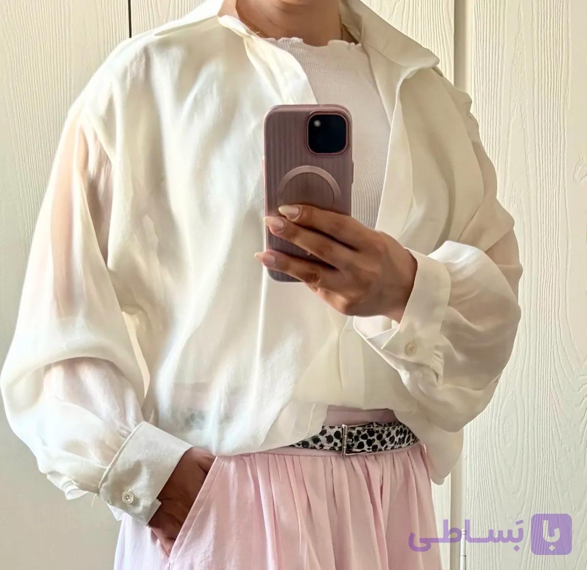 شومیز شیشه ای زنانه مدل شاپرک
