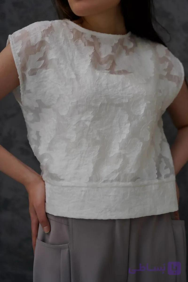 تاپ زنانه ارگانزا پشت زیپ