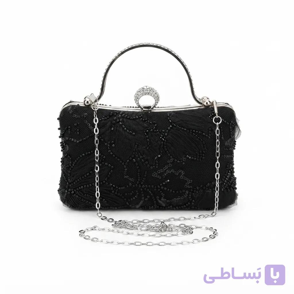 کلاچ شب مرواریدی و بند زنجیر دار