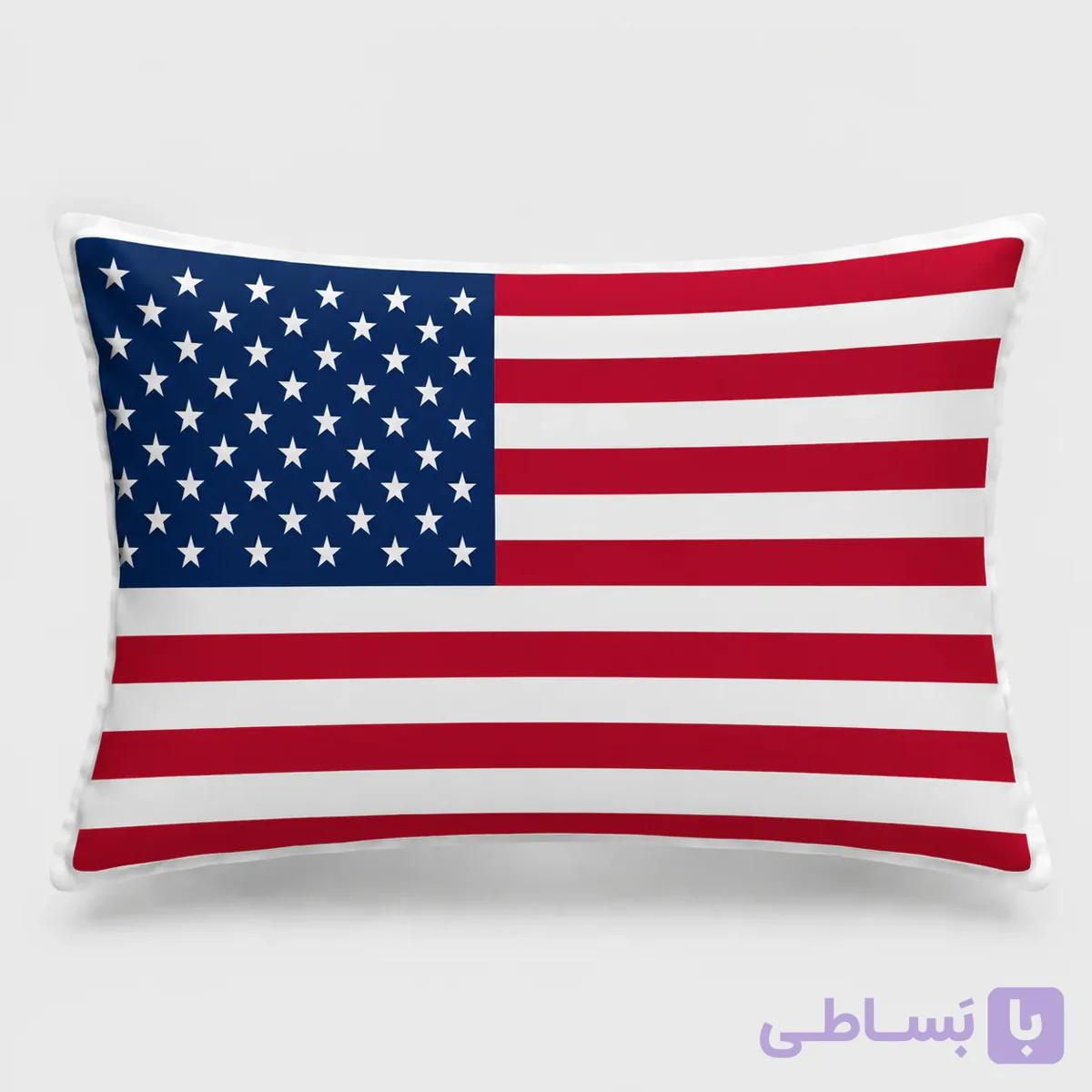 روبالشتی طرح آمریکا - سایز فقط کاور — ۵۰ × ۷۰ سانتی‌متر - پارچه مخمل