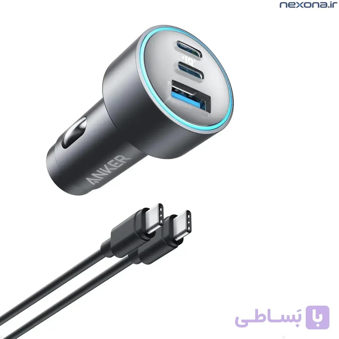 شارژر فندکی انکر Anker 335 Car Charger 67W Cable USB-C to USB-C مدل B2736 — تصویر 1
