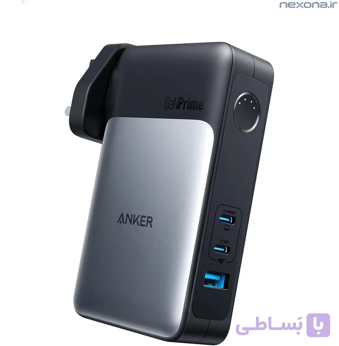 شارژر و پاوربانک انکر مدل GaNPrime A1651 ظرفیت 10000 میلی آمپر ساعت با توان 65 وات — تصویر 1