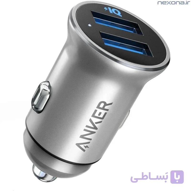 شارژر فندکی 24 وات دو پورت انکر مدل Anker 320 Car Charger (24W II) A2727 — تصویر 1