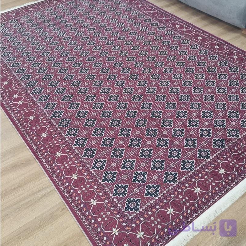 فرشینه زرشکی طرح قشقایی و بخارا کد A 125 (پس کرایه)