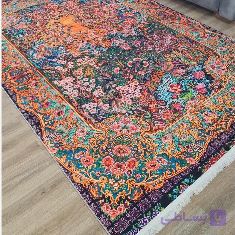 فرشینه مخمل شانل طرح باغ بهشت، کد A 034(پس کرایه)