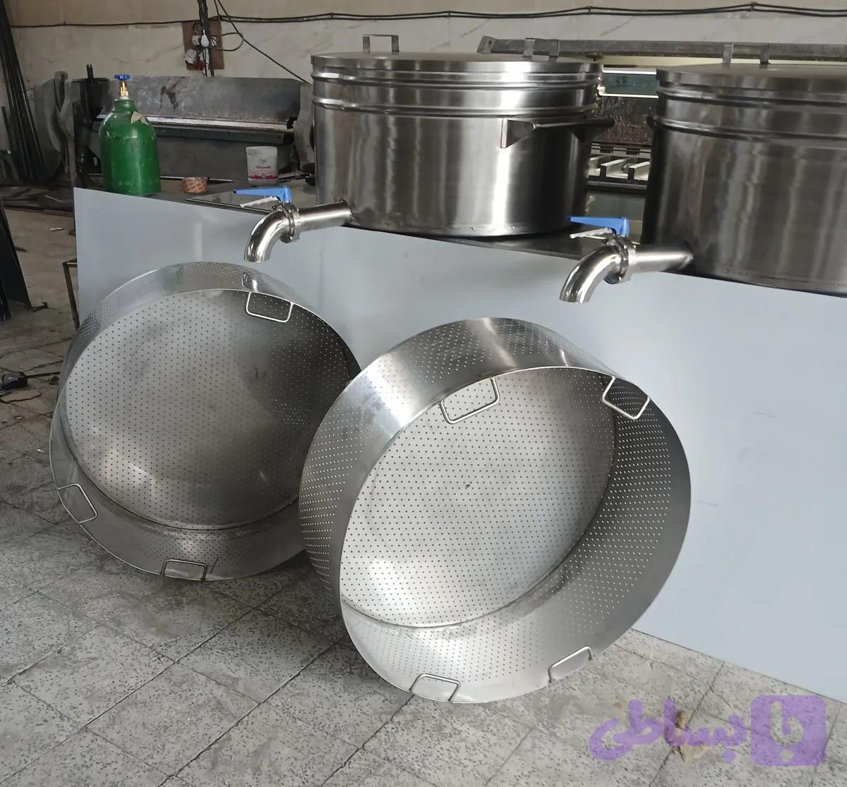 دیگ چلو پز (پلویی ) صنعتی 35 کیلویی استیل 300 پرس