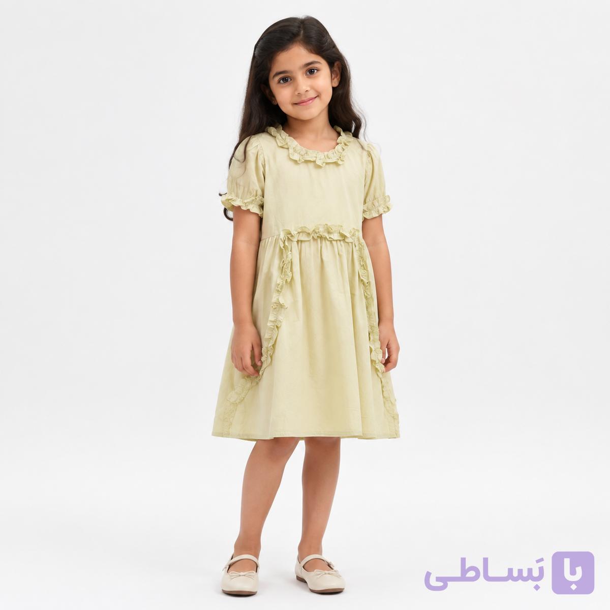 پیراهن دخترانه برند وارداتی خنک و تابستانه-L6108