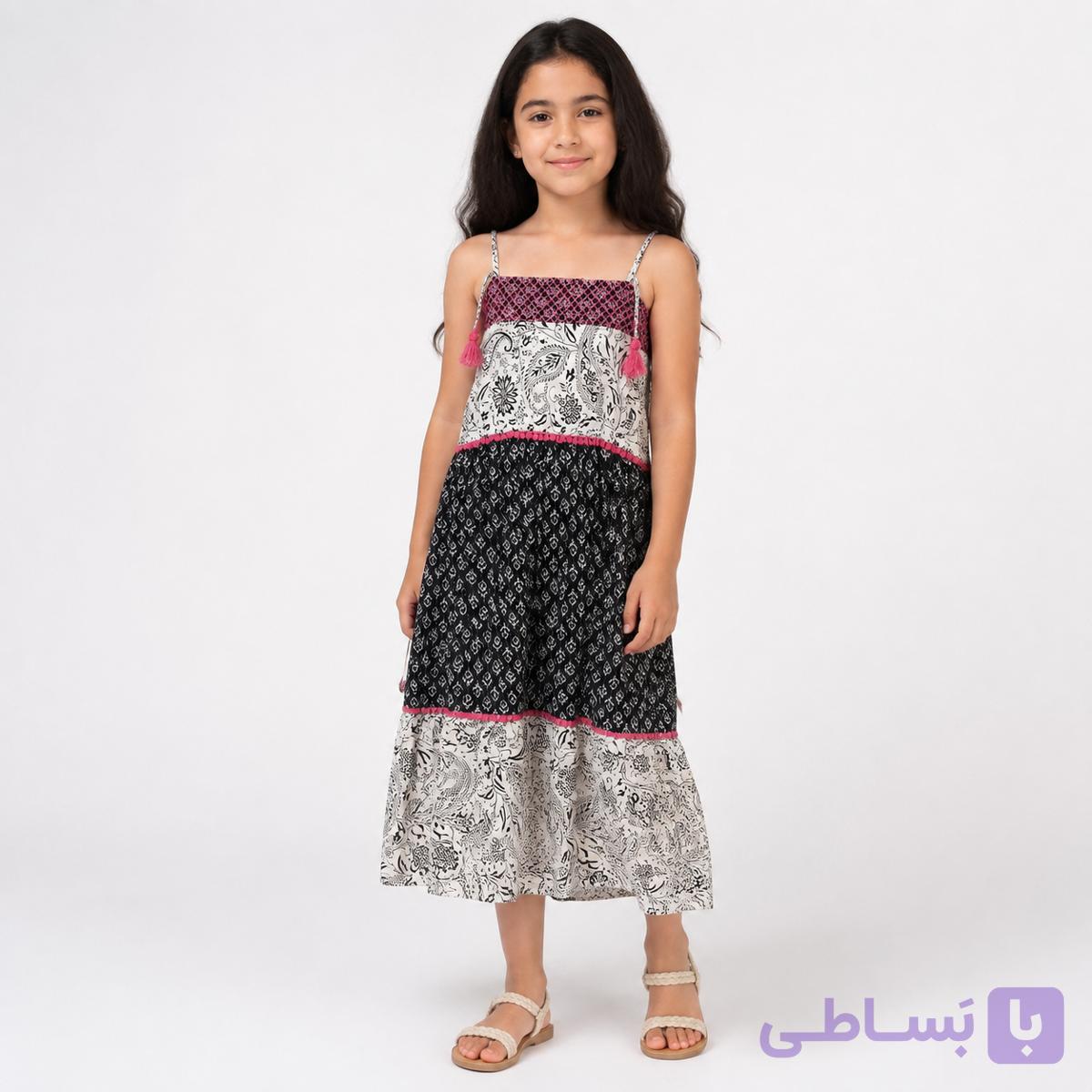 پیراهن دخترانه ساحلی برند خنک و تابستانی-00210432
