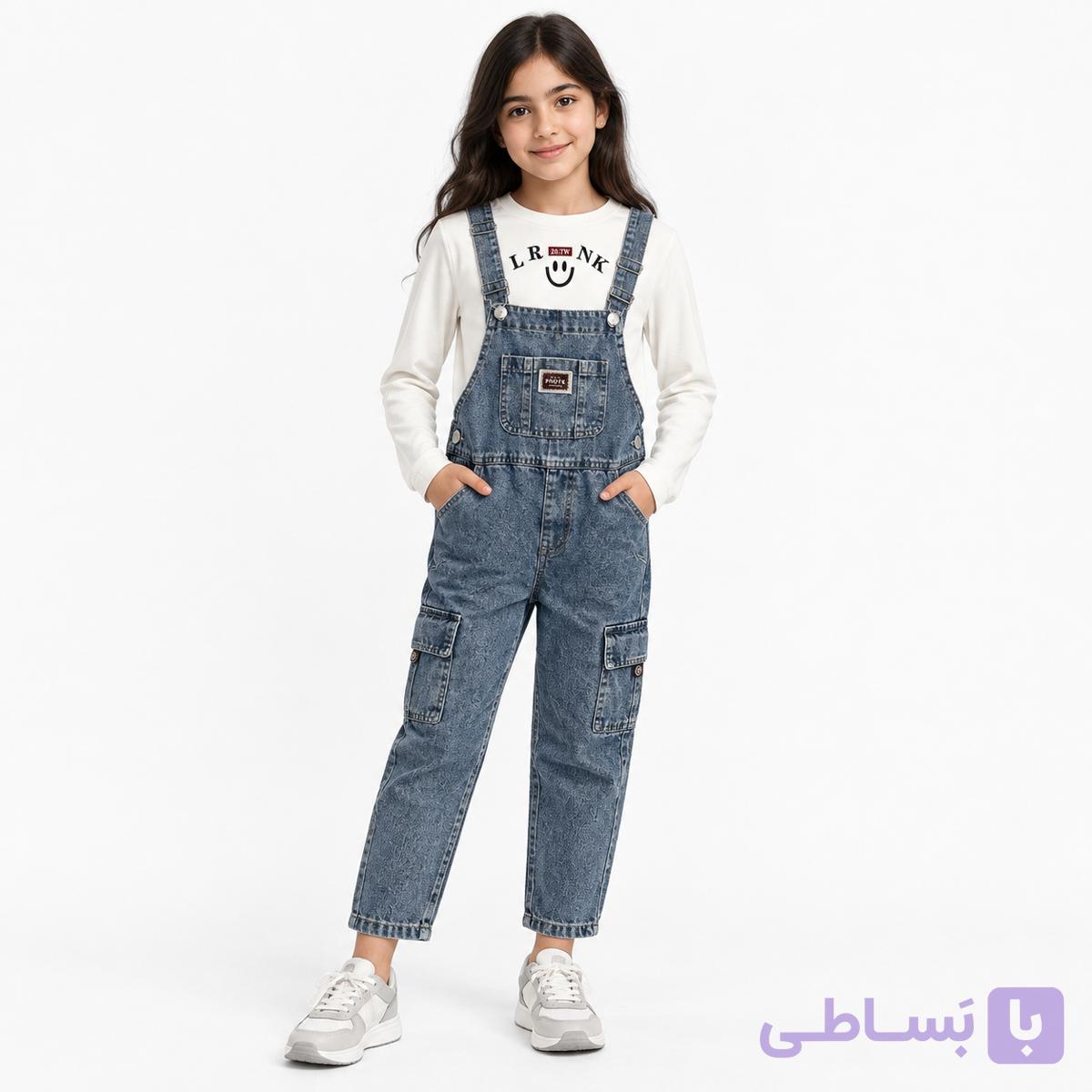 بلوز و بیلر جین دخترانه برند وارداتی تابستانه و خنک-8205