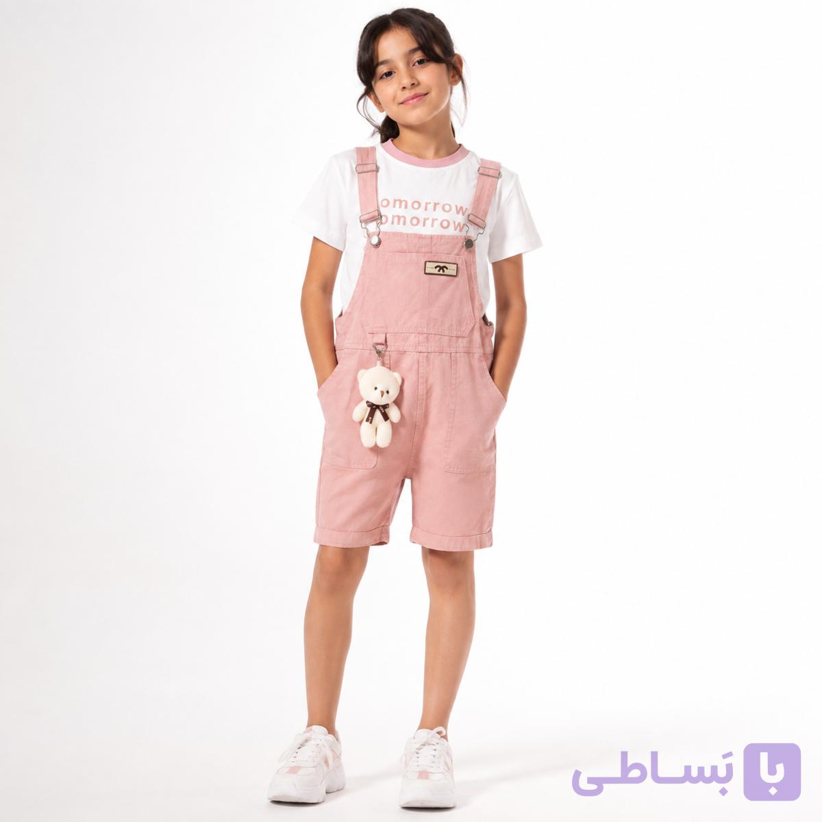 تیشرت و بیلر شلوارکی دخترانه برند وارداتی تابستانه و خنک-8823