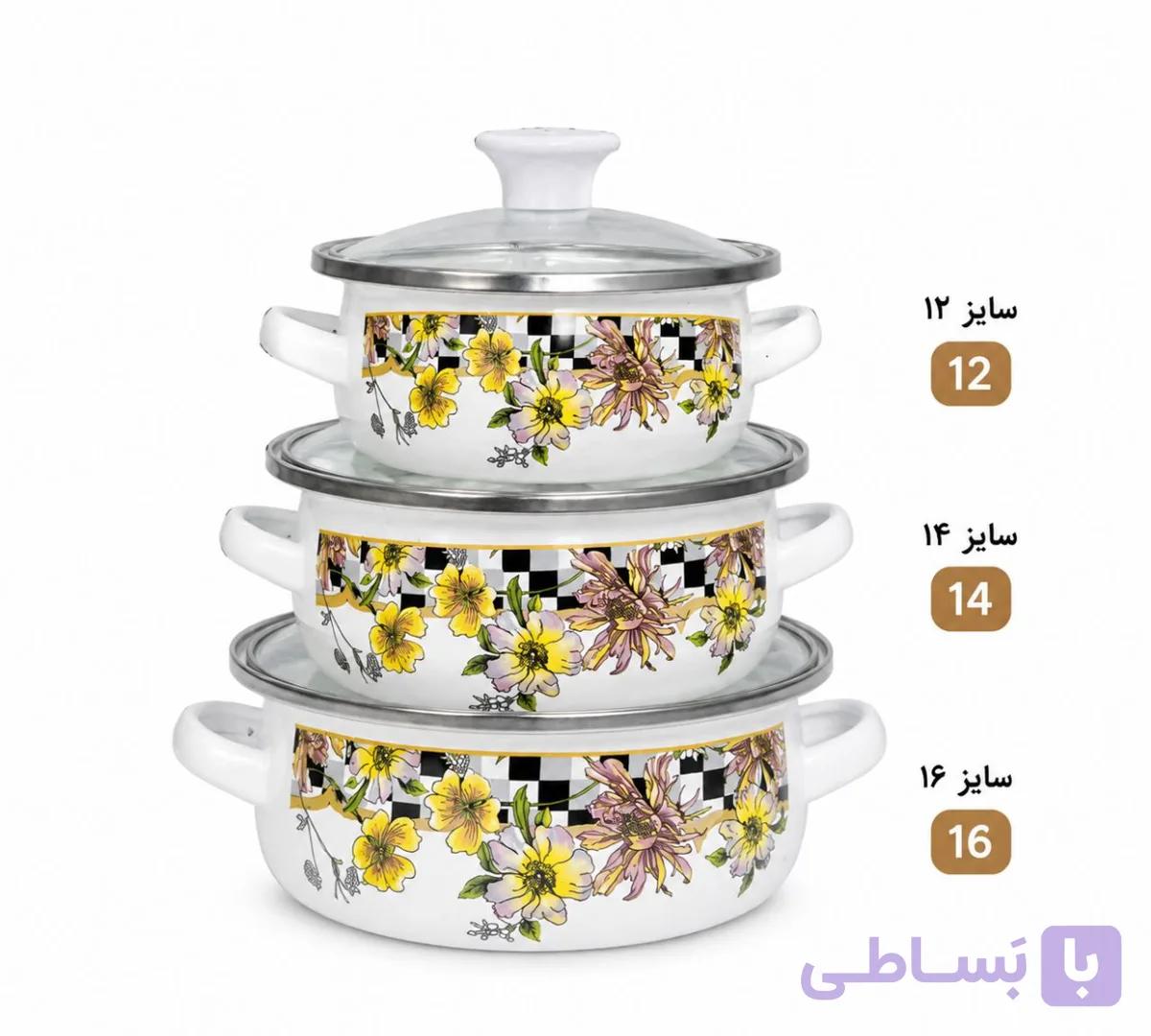 سرویس قابلمه لعابی گلدار