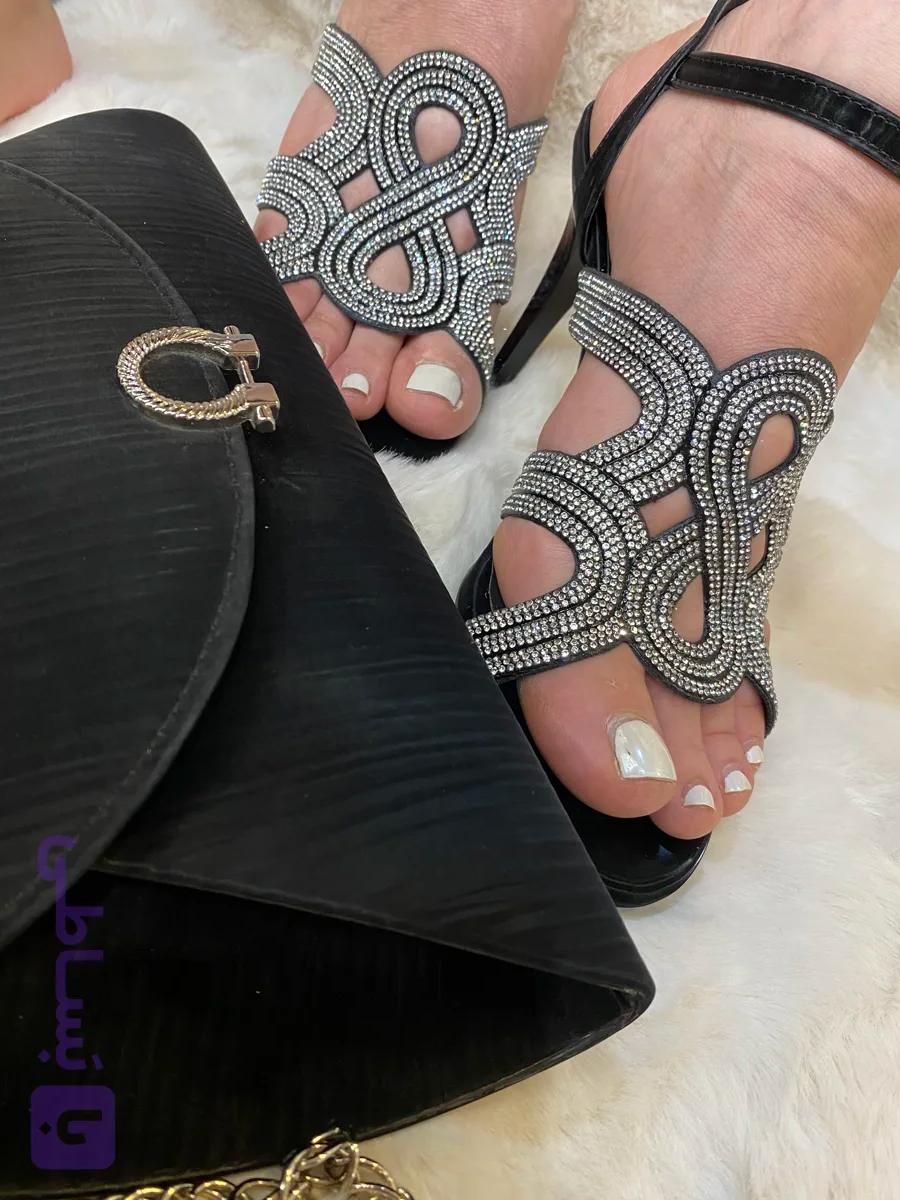 صندل مجلسی/فول نگین/پاشنه۱۲سانتی