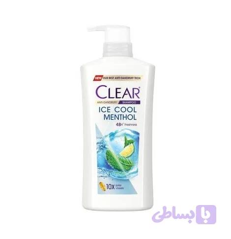 شامپو ضد شوره زنانه کلییر CLEAR مدل Ice Cool Menthol حاوی منتول و رایحه لیمو حجم ۶۵۰ میلی‌لیتر