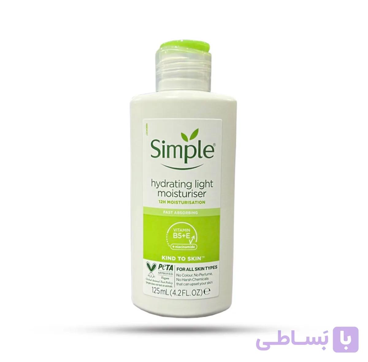 کرم آبرسان سیمپل مدل لایت مناسب پوست چرب ۲۵۰ میل